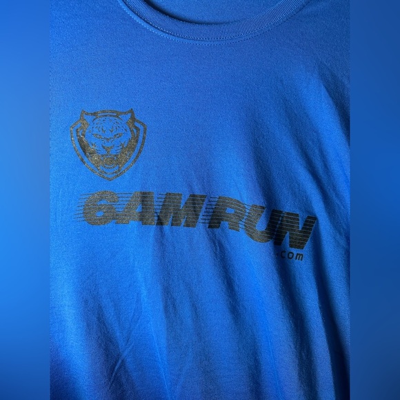 6AM Run Graphic T-Shirt Jerzees Dri-Power Blue XL - Picture 3 of 5